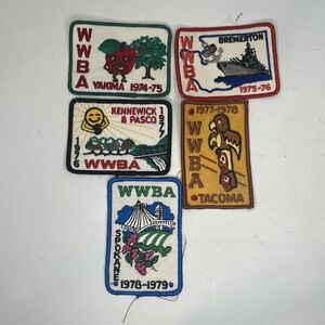5 Rare Vintage Washington State WWBA Patches Spokane Tacoma Yakima 1974-78